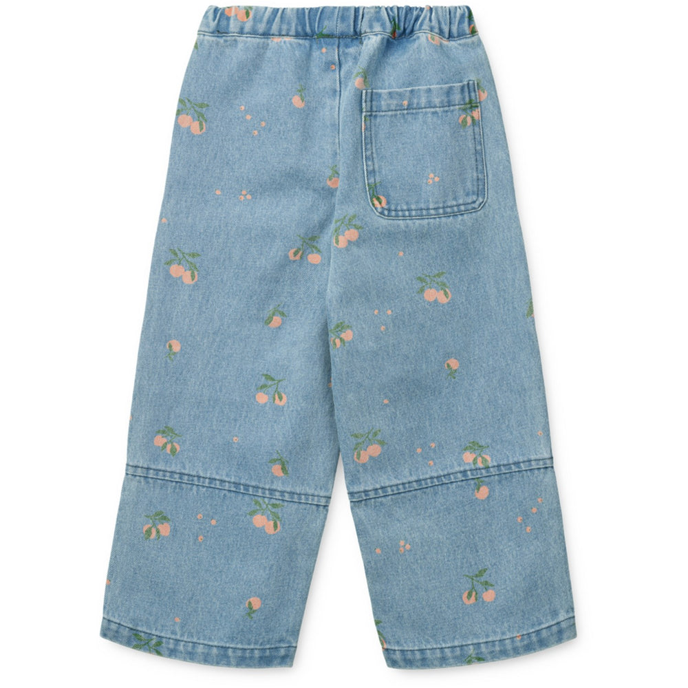 Køb LIEWOOD Peach / Lys Blue Denim Cesar Printed Denim Bukser