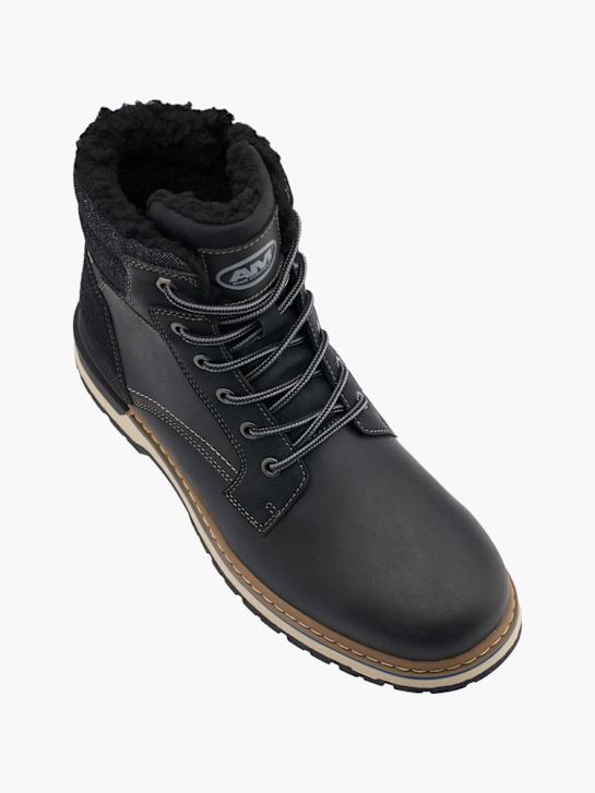 AM SHOE Schnür-Stiefelette Schwarz