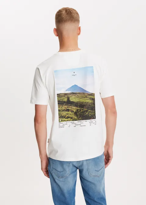 T-shirt met print black island off-white (WIT.O)