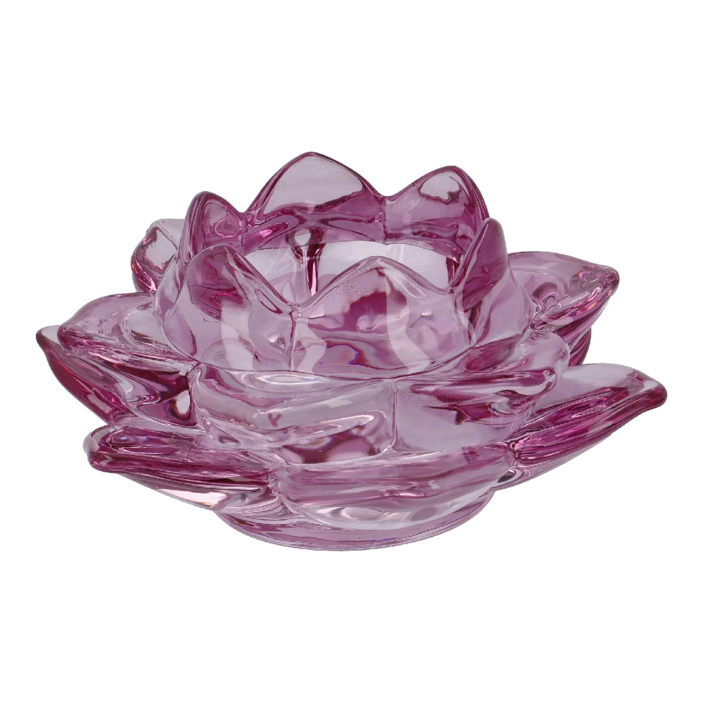 Teelichthalter Lotus, lila, 11 x 5.5 cm