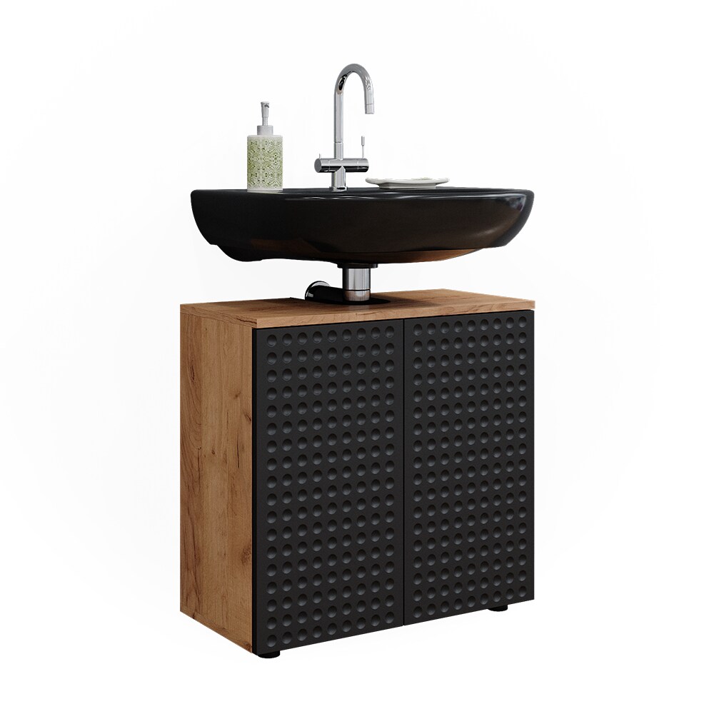 Vicco Waschbeckenunterschrank Irma Eiche Anthrazit 60 x 59 cm Badezimmer