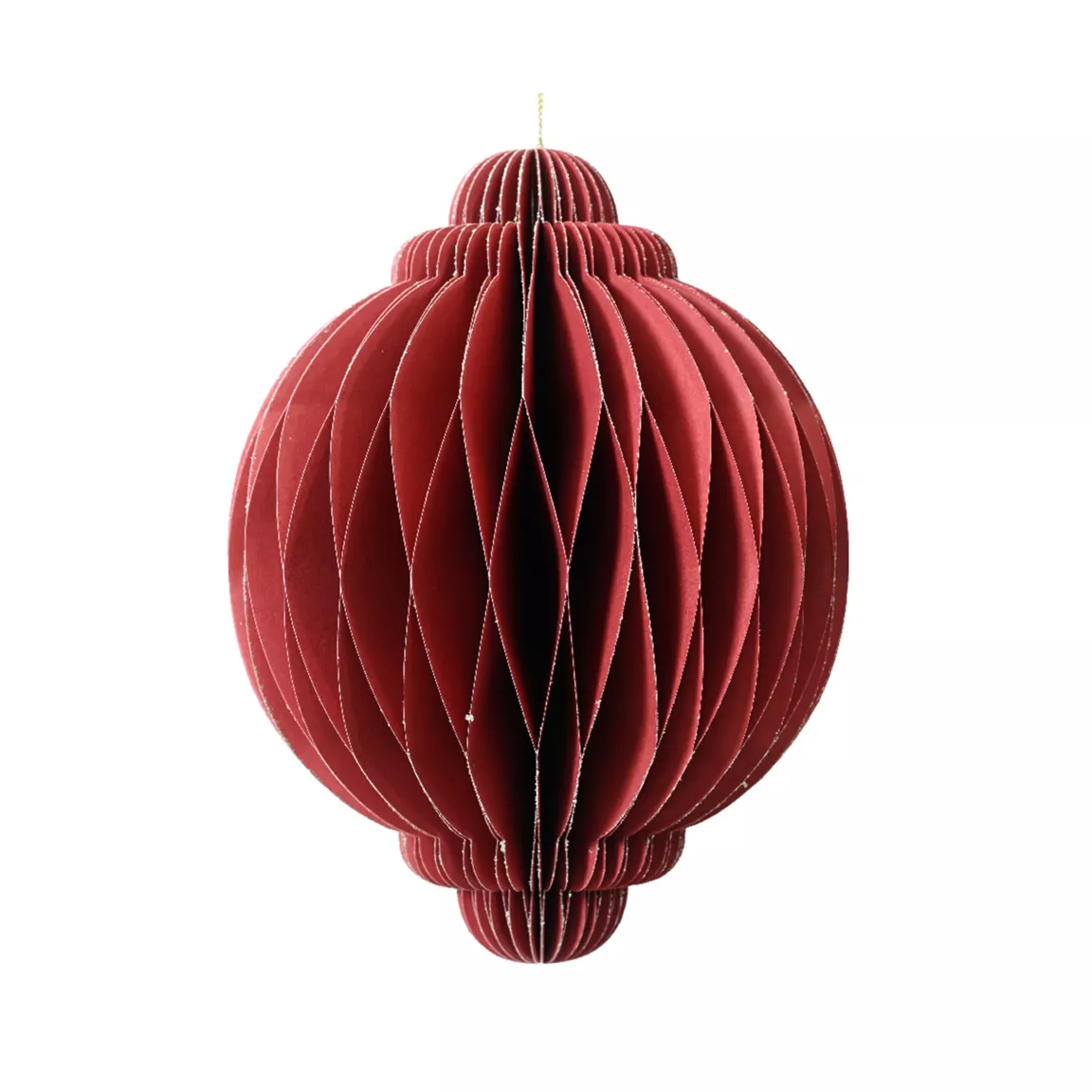 Oignon en papier à suspendre (H40 cm) Fermeture Magnétique Rouge