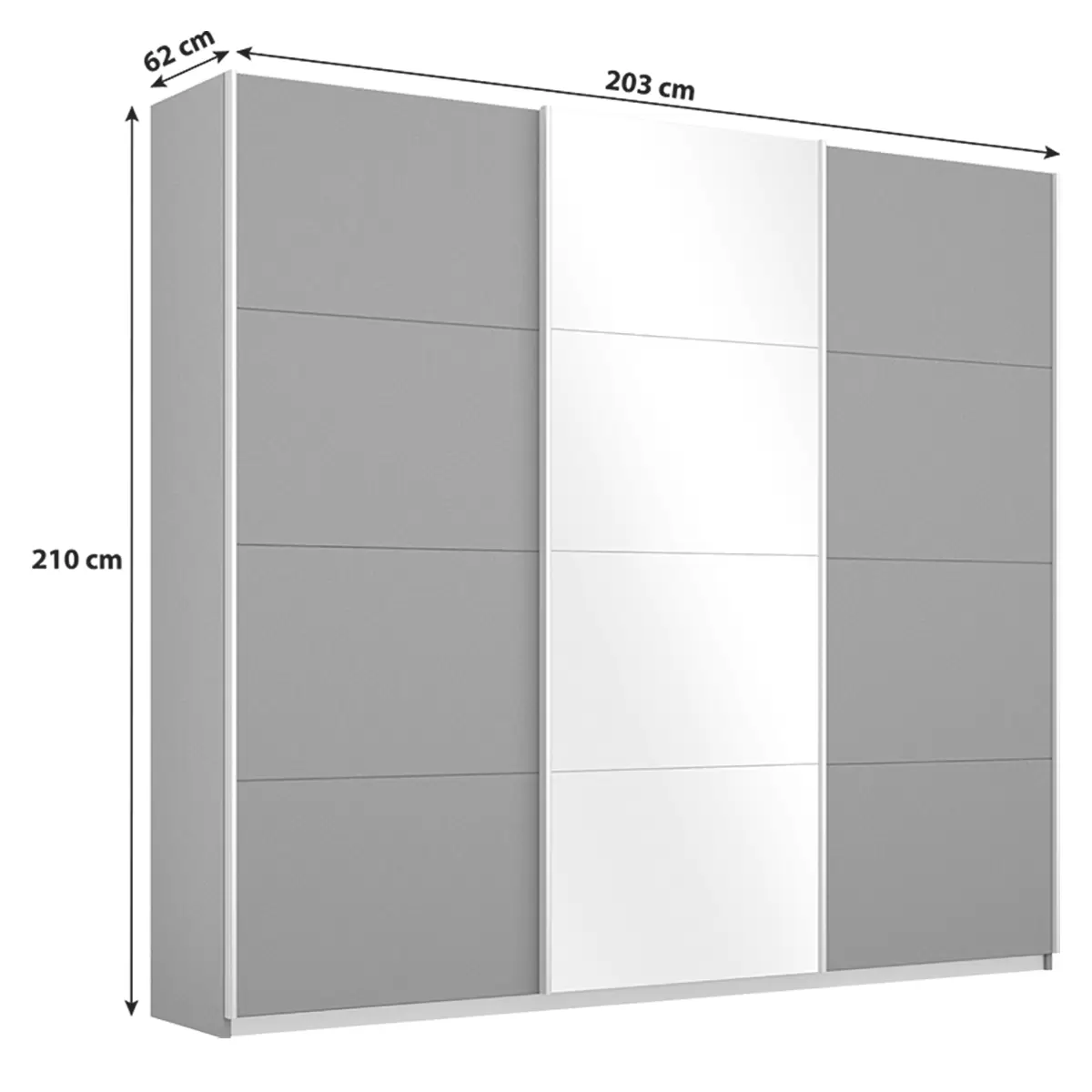 Schwebetürenschrank 3trg. Miami Anthrazit