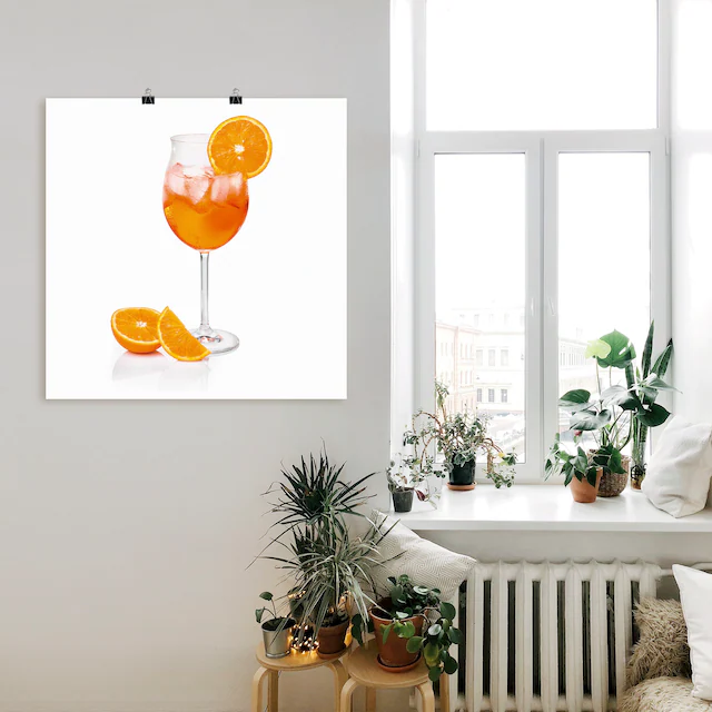 Artland Wandbild »Aperol Spritz mit einer Scheibe Orange« Getränke 1 Stk. tlg. als Alubild, Outdoorbild, Leinwandbild, Poster, Wandaufkleber