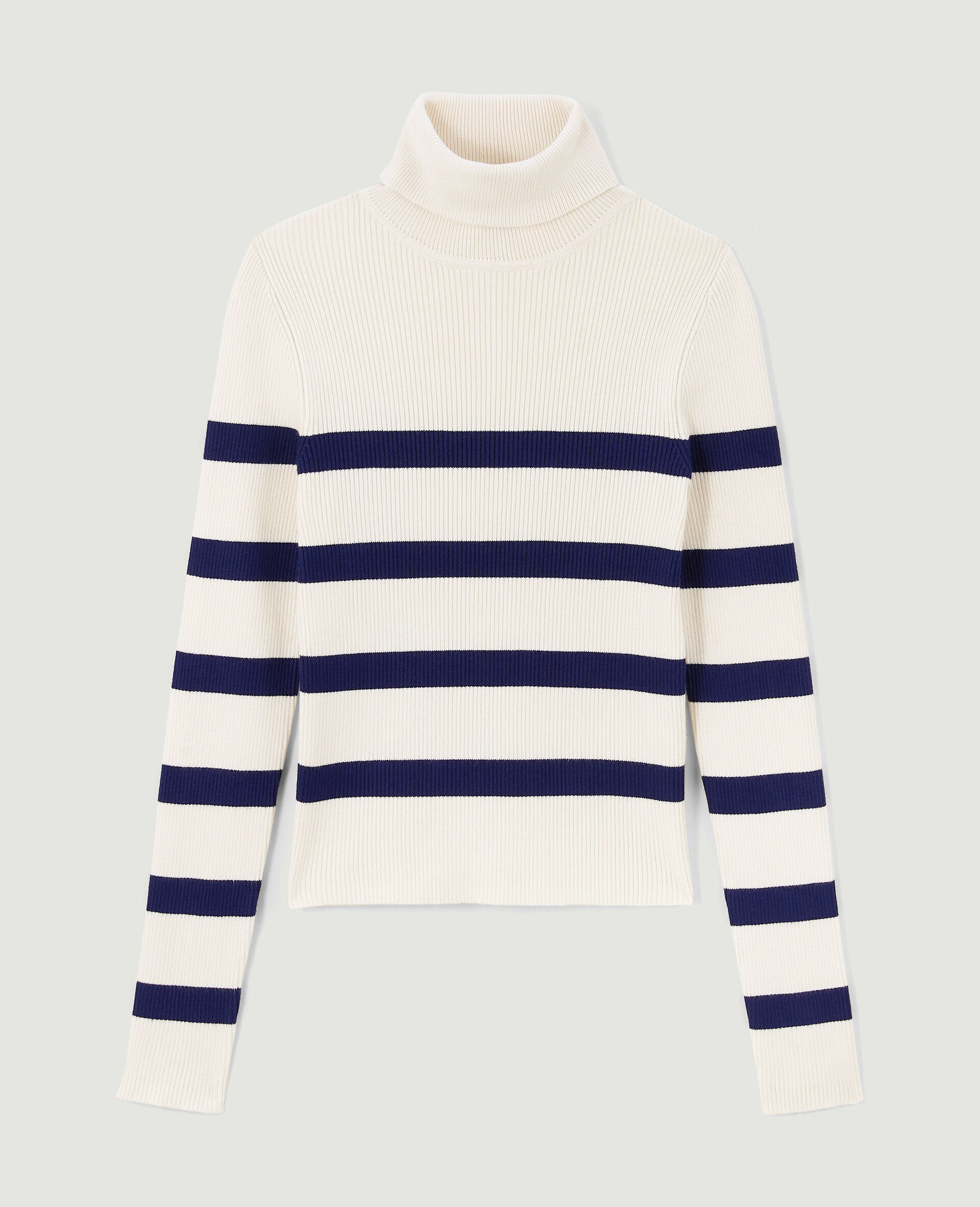 Pull à col roulé court - Bleu marine