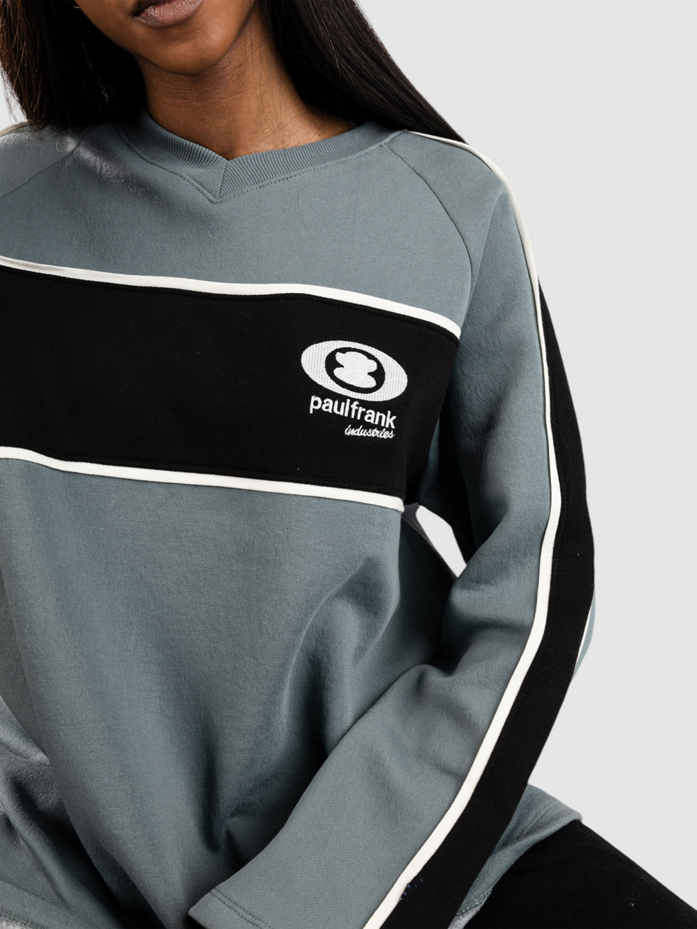 Daisy Street x Paul Frank Relaxed Long Sleeve Industries Washed Sweate teal
