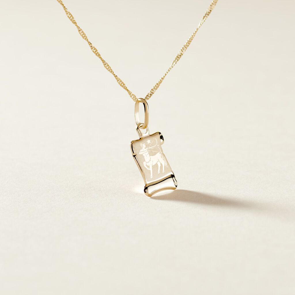 Pendentif Lamie Zodiaque Parchemin Or Jaune