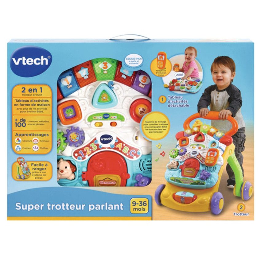 Super trotteur parlant 2 en 1 - Orange - Ecru