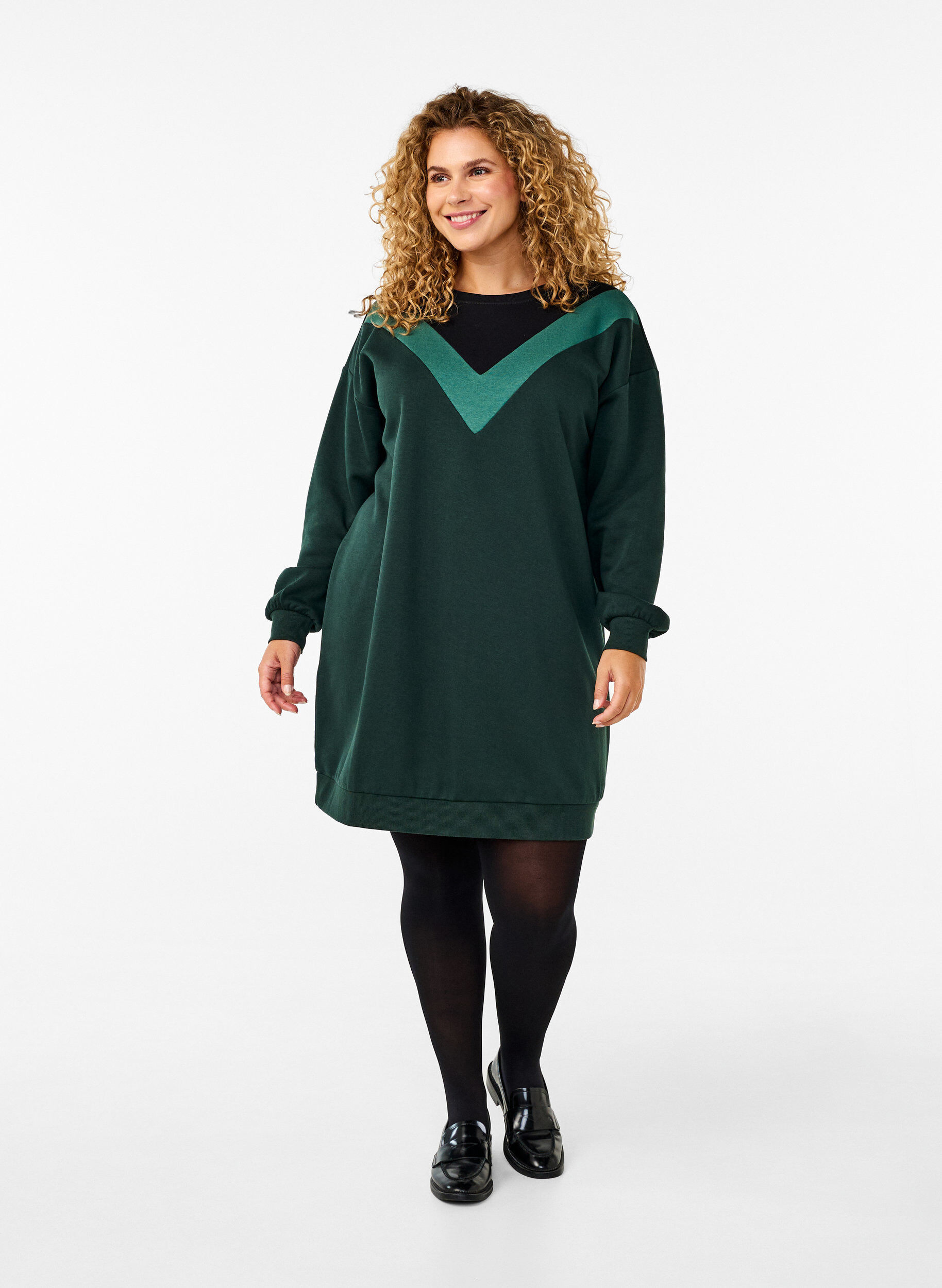 Lang sweatshirt med colorblock