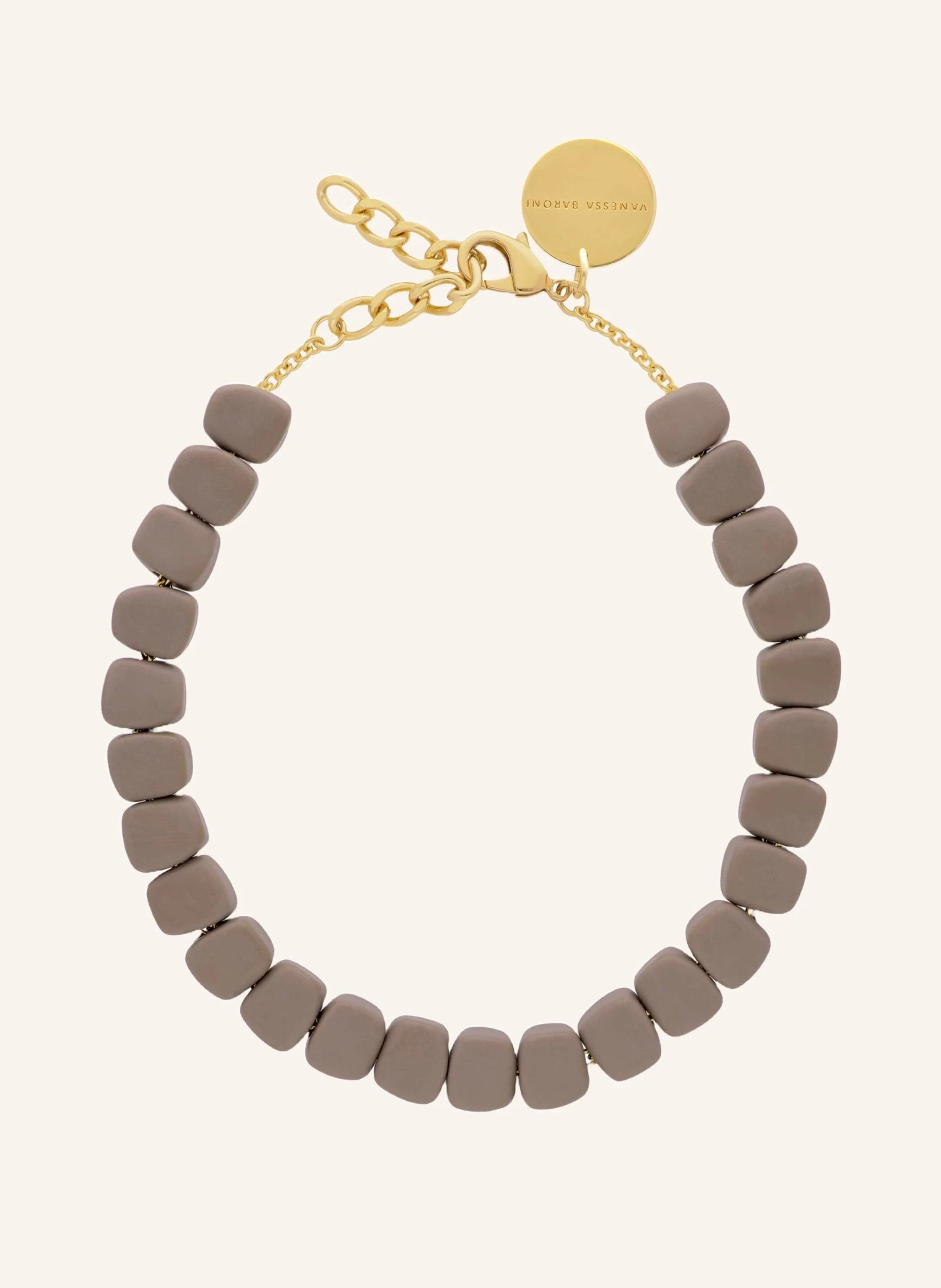 VANESSA BARONI Halskette MINI ORGANIC SHAPED NECKLACE MATT TAUPE by GLAMBOU