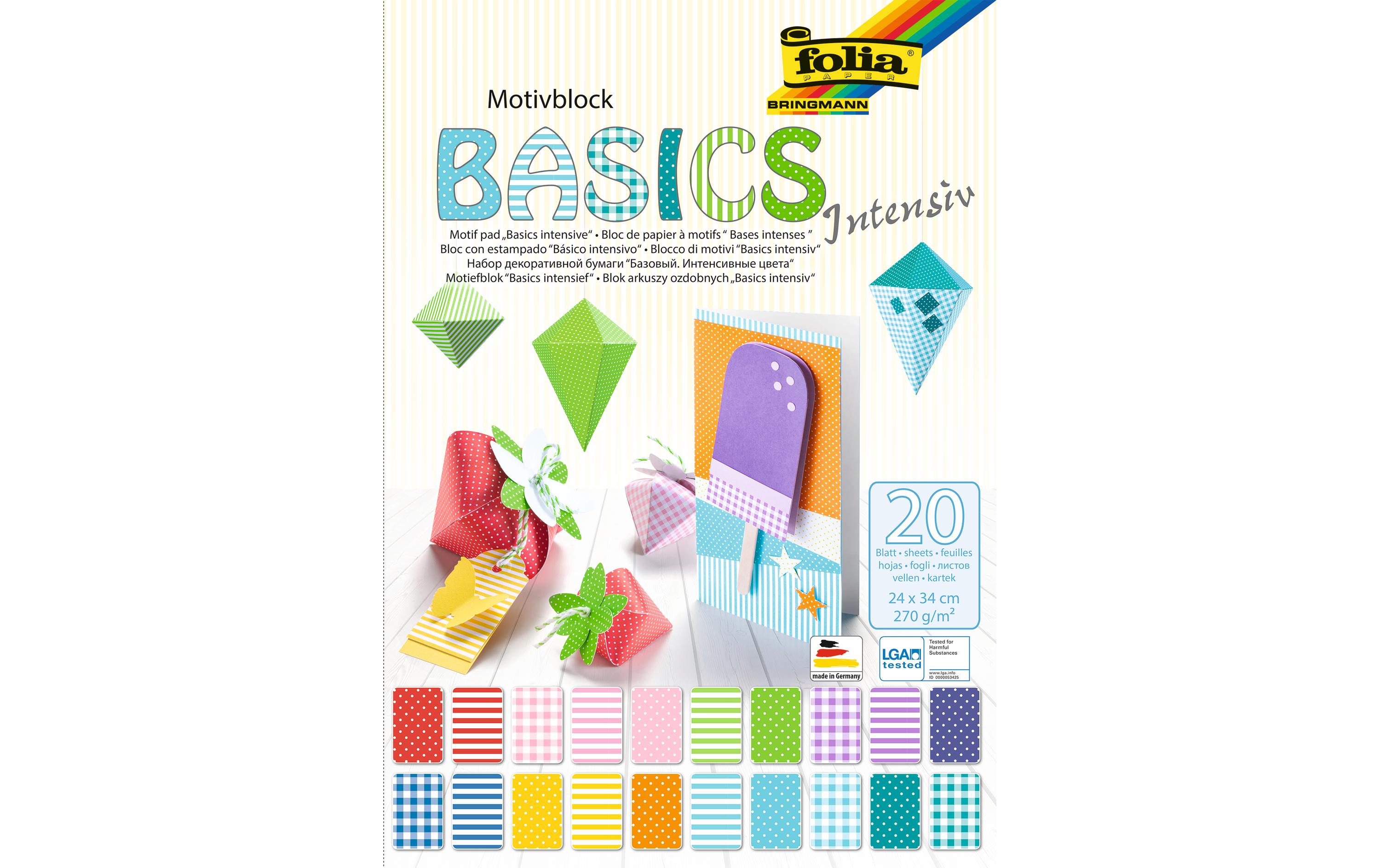 Motivblock Basics Intensiv MehrfarbigMotivblock 20 Blatt