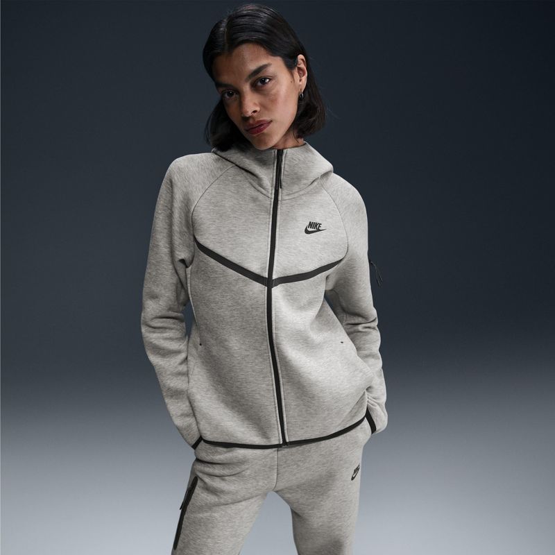 Nike - Tech Fleece - Hoodie - Grijs - Fleece - Comfortabel en Stijlvol