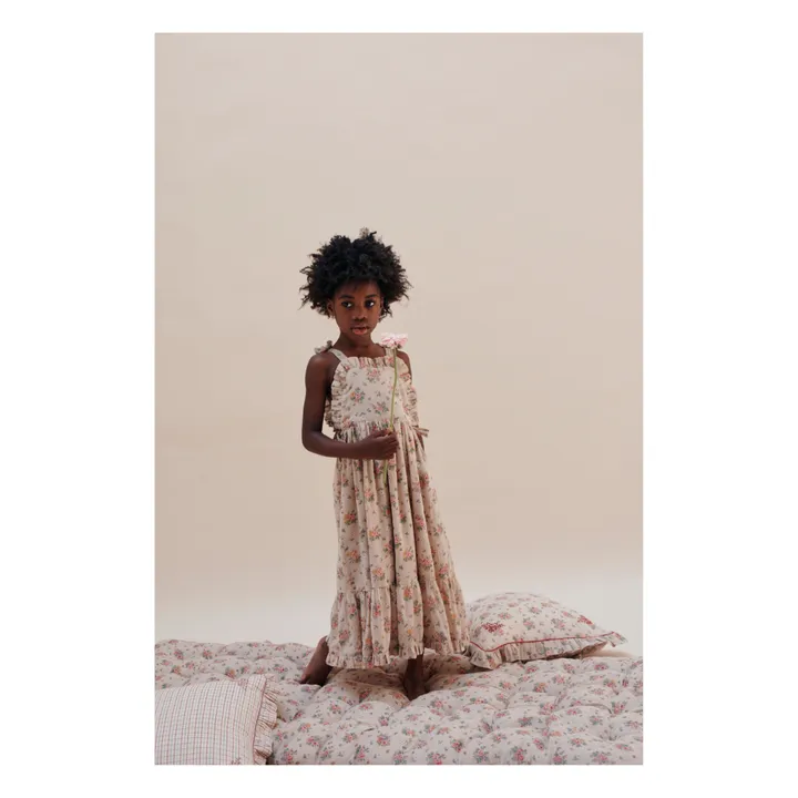 Emile et Ida Robe Bretelles Fleurie | Beige