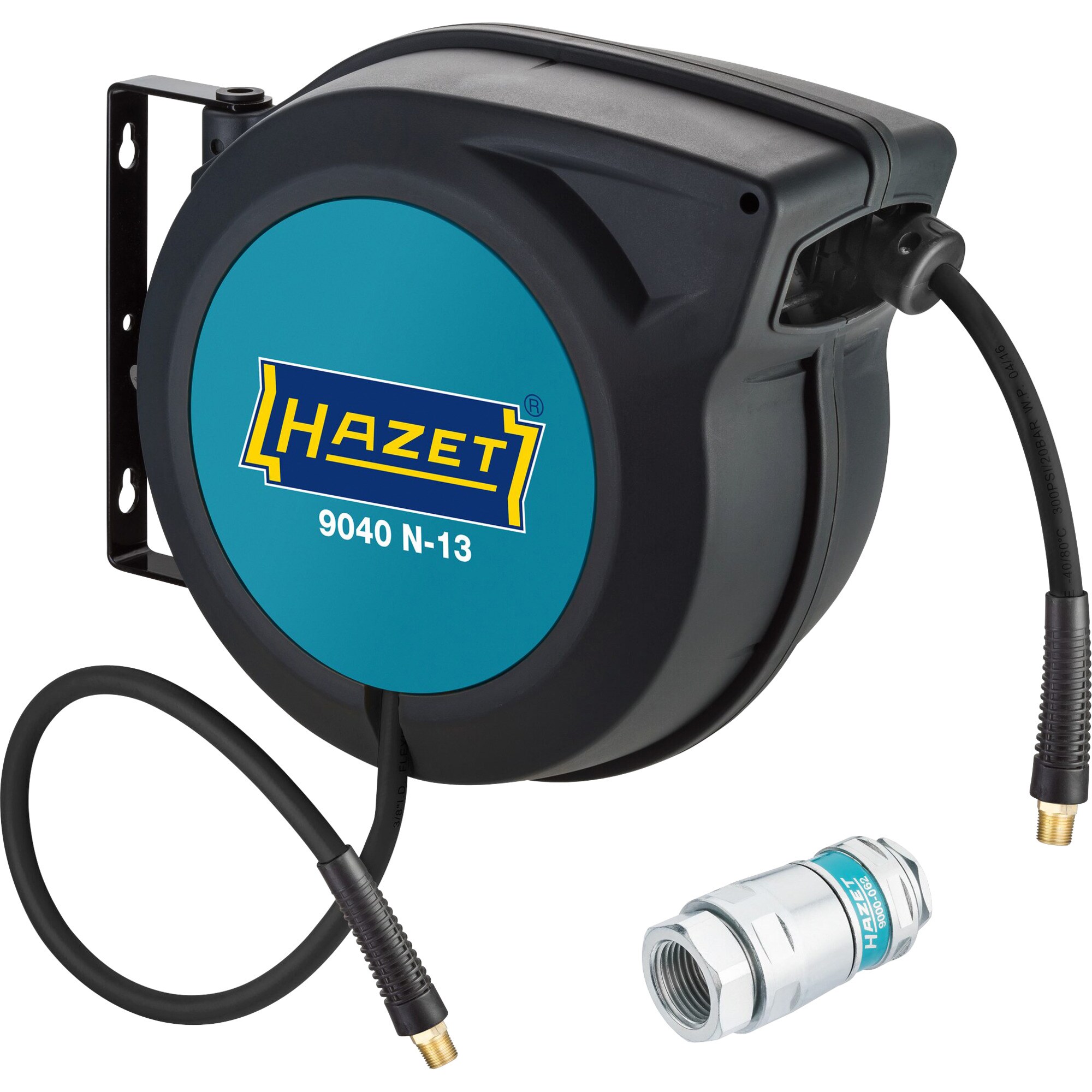 Hazet Druckluftschlauch Schlauchaufroller 9040N/2 Set, 15 Meter