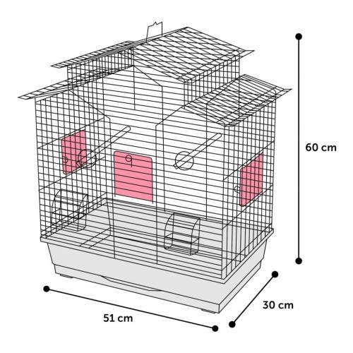 Gaiola de aço Flamingo Numfor para periquitos
