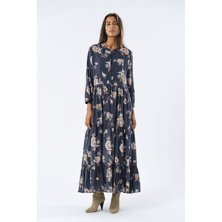 Lollys Laundry NeeLL Maxi Dress LS Dark blue