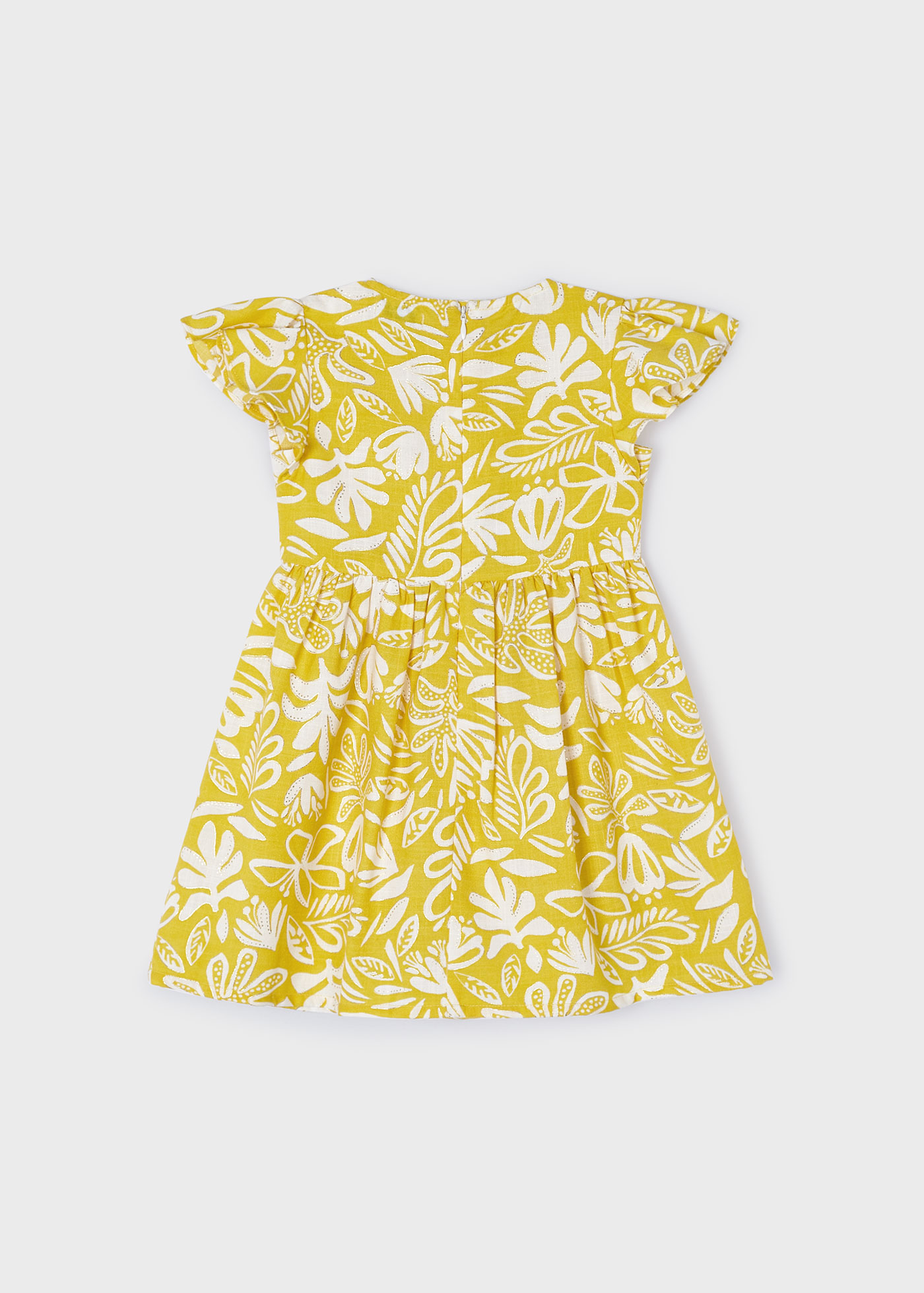 Vestido com estampa tropical de mel para meninas