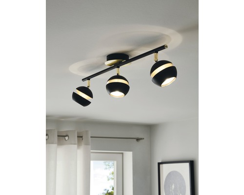 LED plafondspot 3x3,3W 3x240 lm 3000 KL 58,5 cm zwart/goud