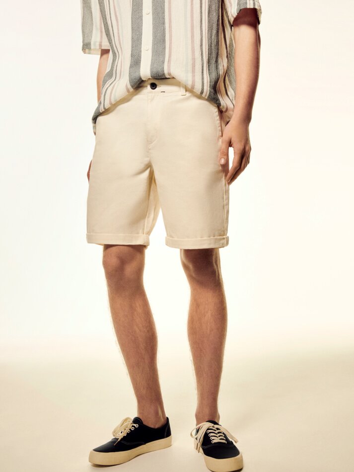 Bermuda chinesa slim fit - Off White