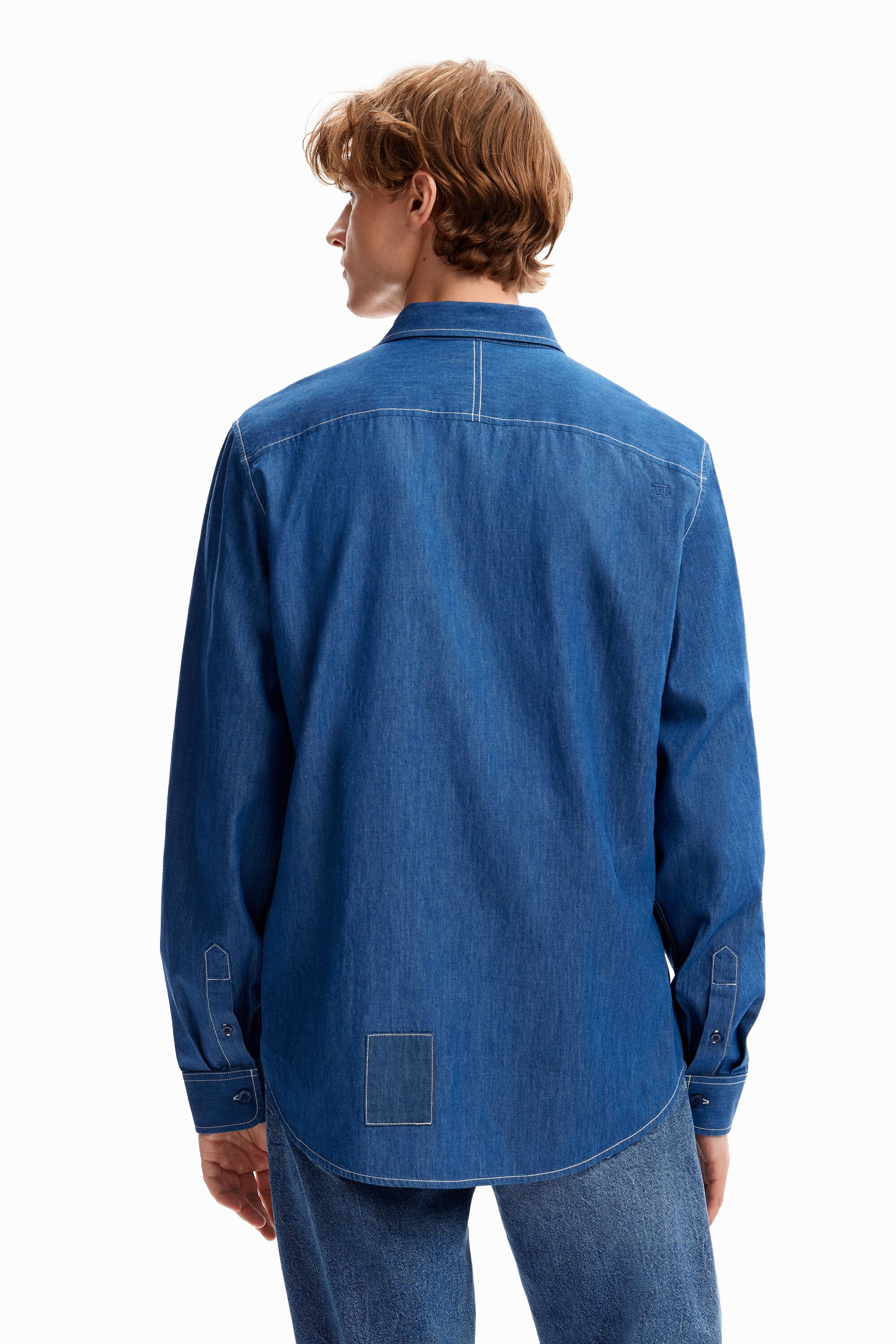 Chemise patchwork poches