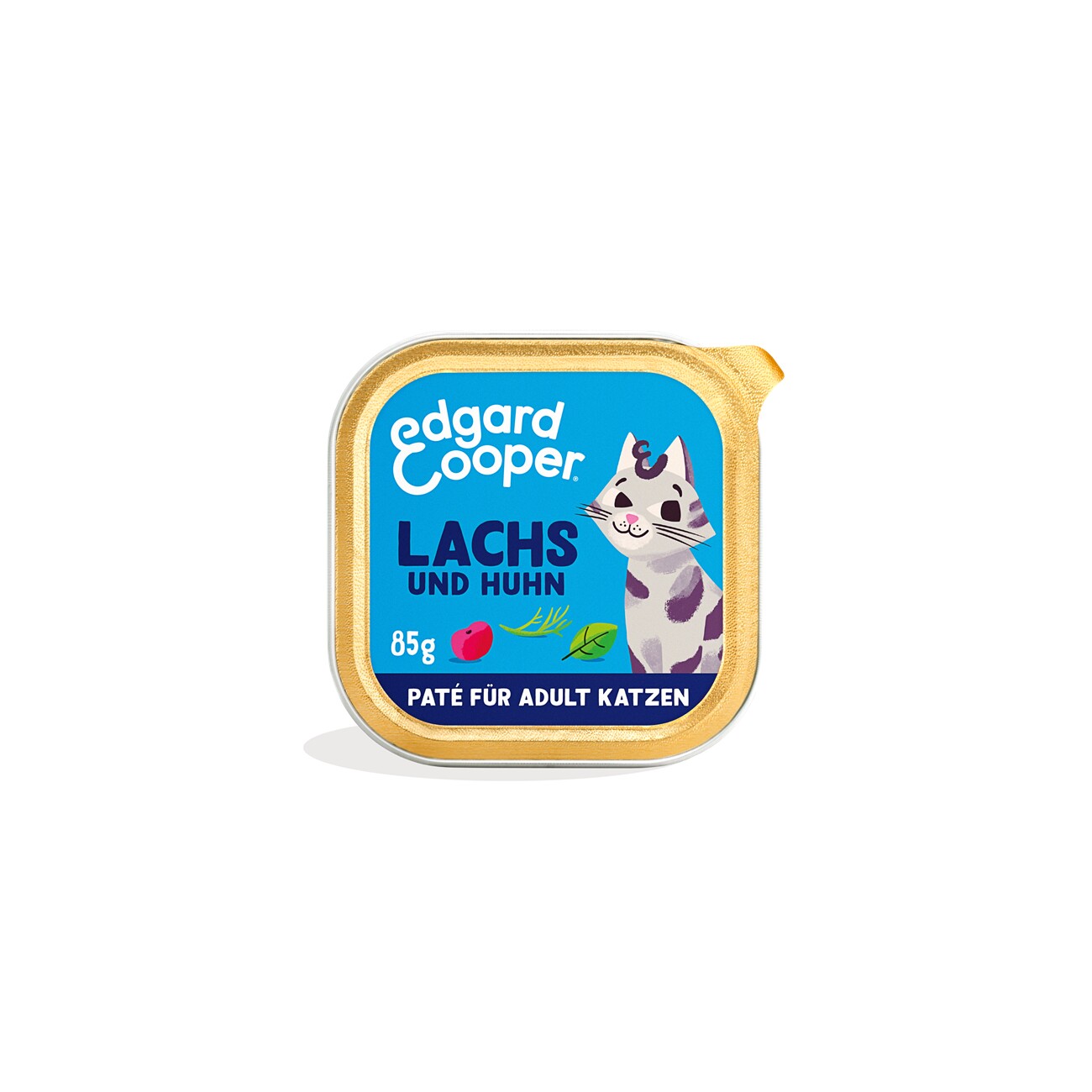Edgard & Cooper Nassfutter Katze Adult Paté Lachs und Huhn 16x85 g