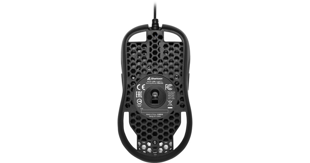 SharkoonLight² S gaming muis  (Zwart, 600 - 6200 dpi, RGB leds)