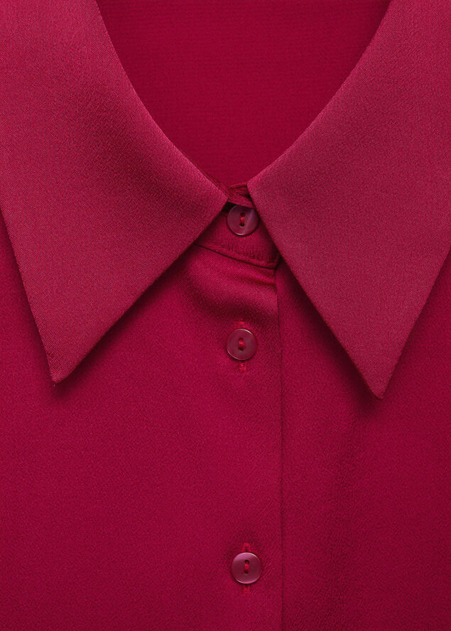 MANGO Satin finish flowy shirt Bright pink