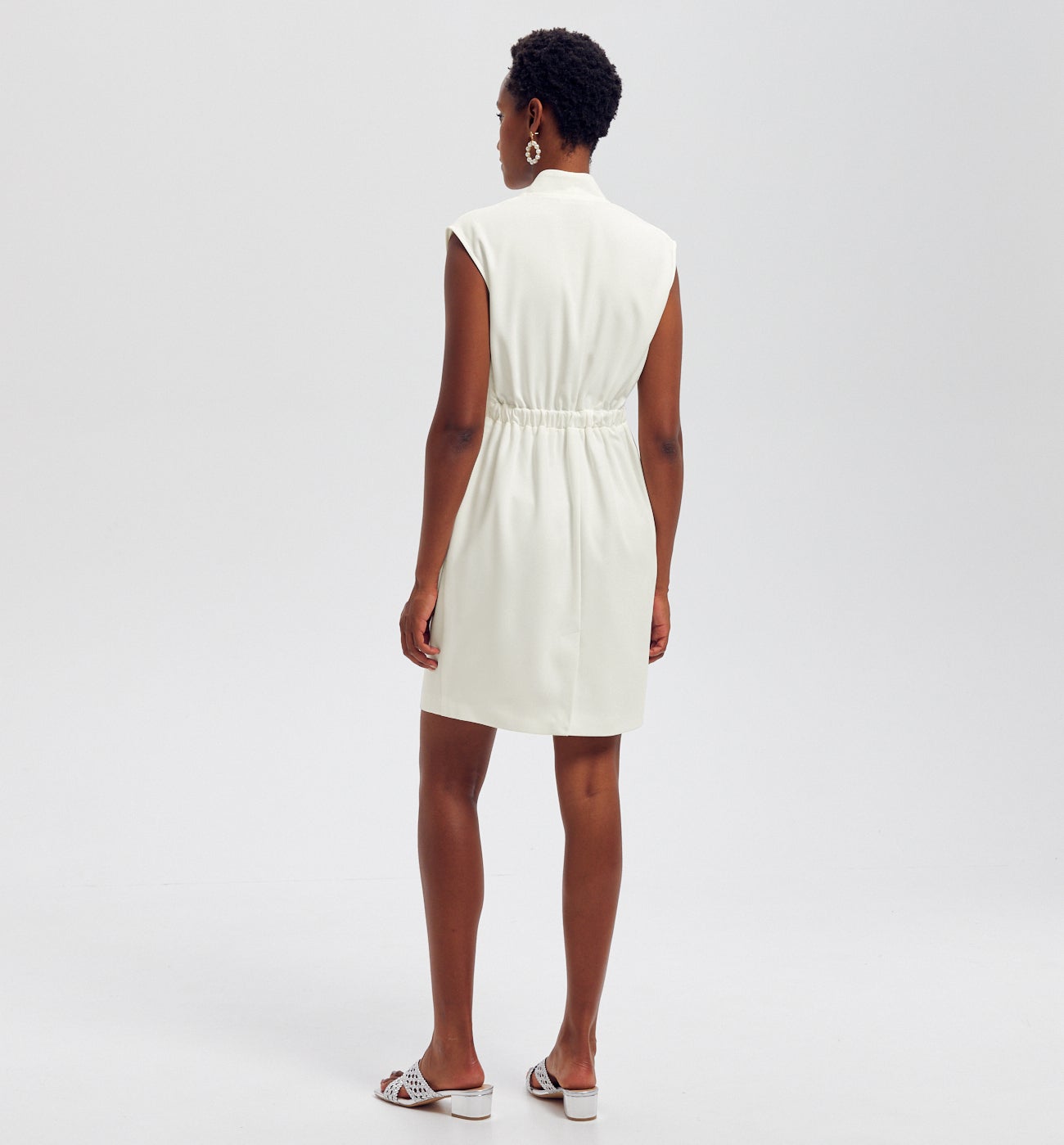 Robe courte sans manches - Blanc