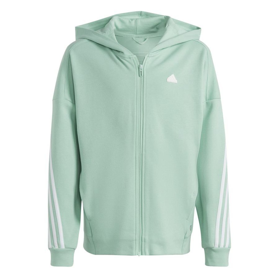 adidas Sweat à Capuche Future Icons 3-Stripes Full Zip - Vert/Blanc Enfant