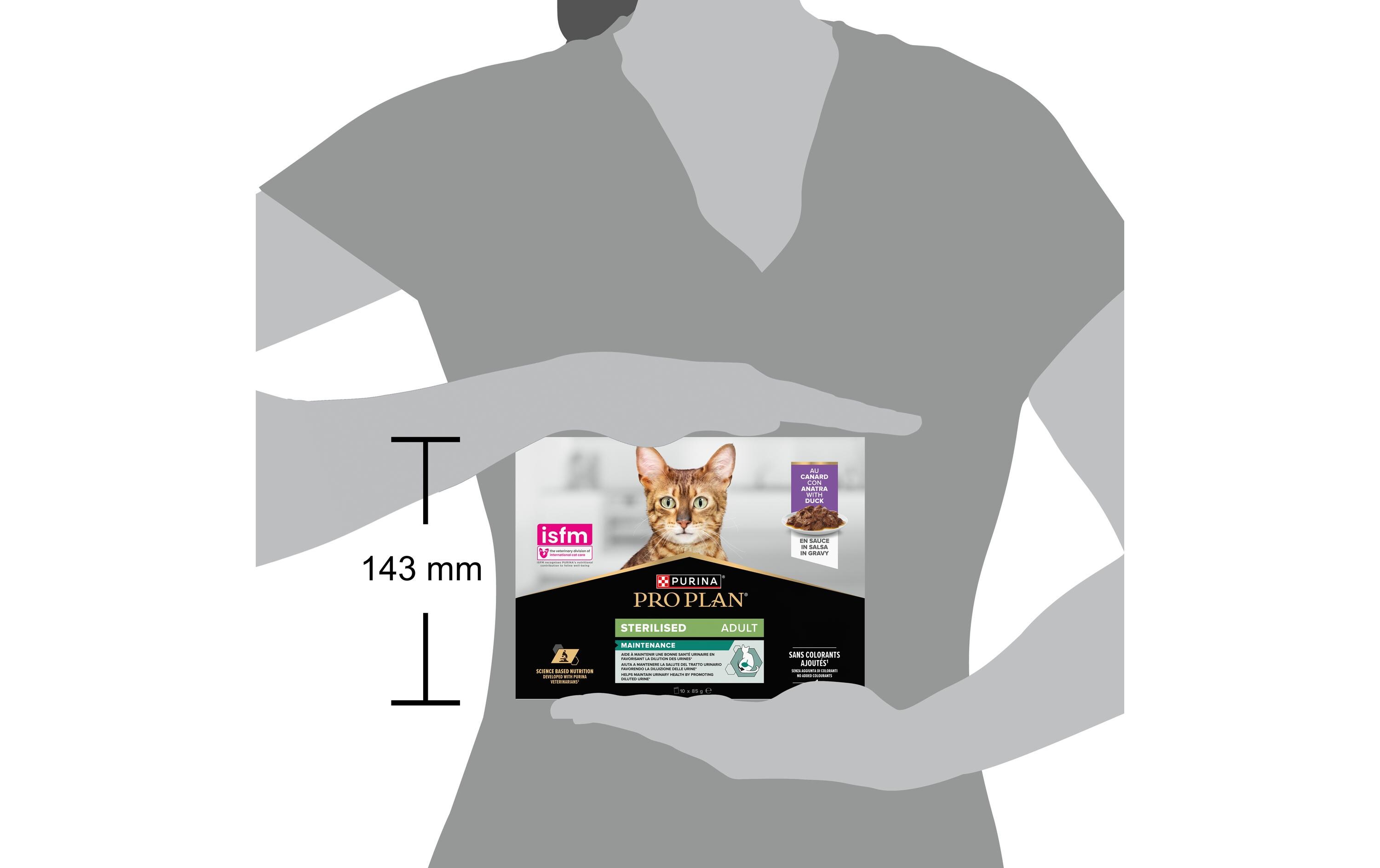 Nassfutter Adult Sterilized Sauce Ente 10 x 85 gAlleinfuttermittel für ausgewachsene kastrierte Katzen