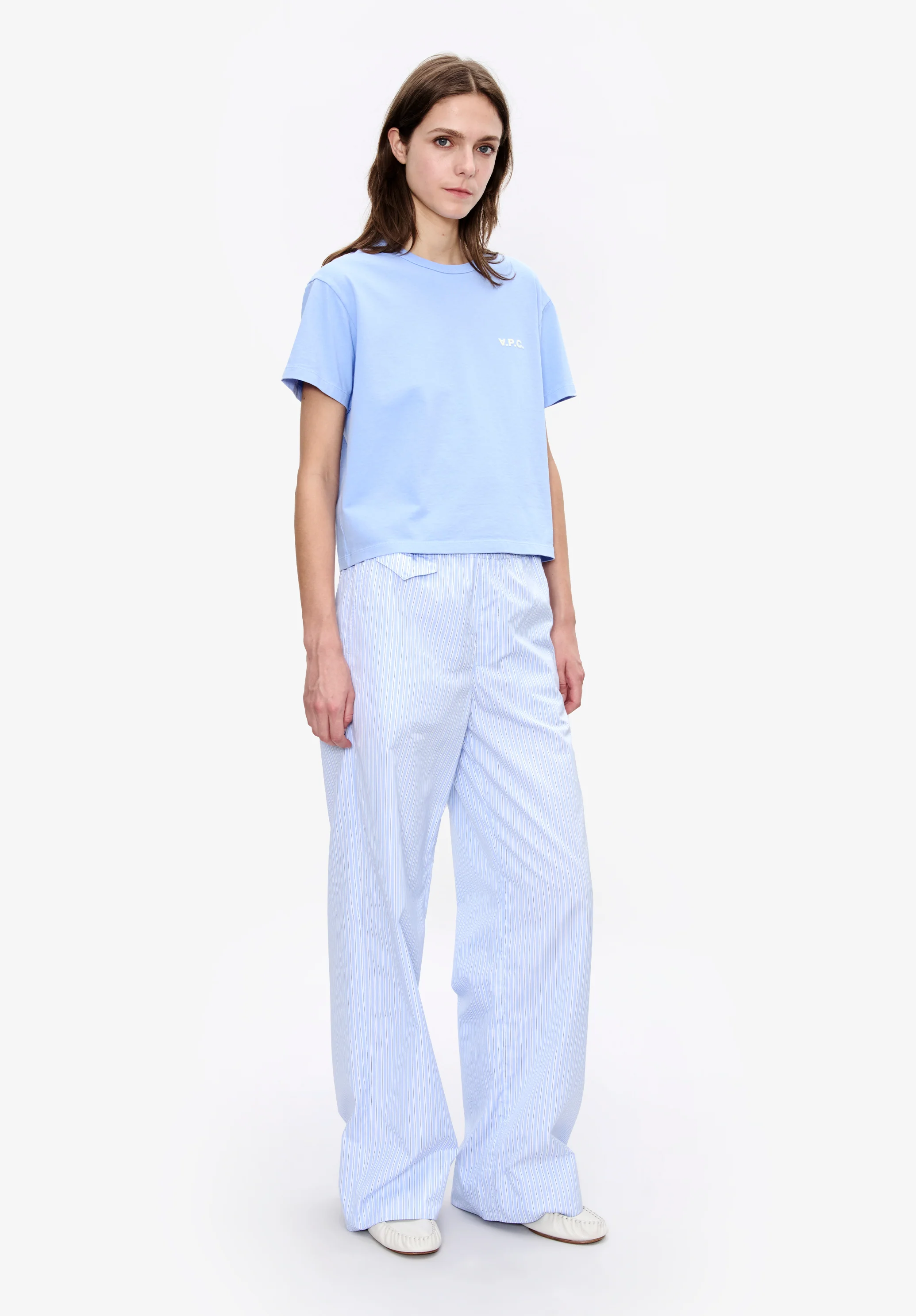 t-shirt boxy petit vpc - Bleu clair/ecru
