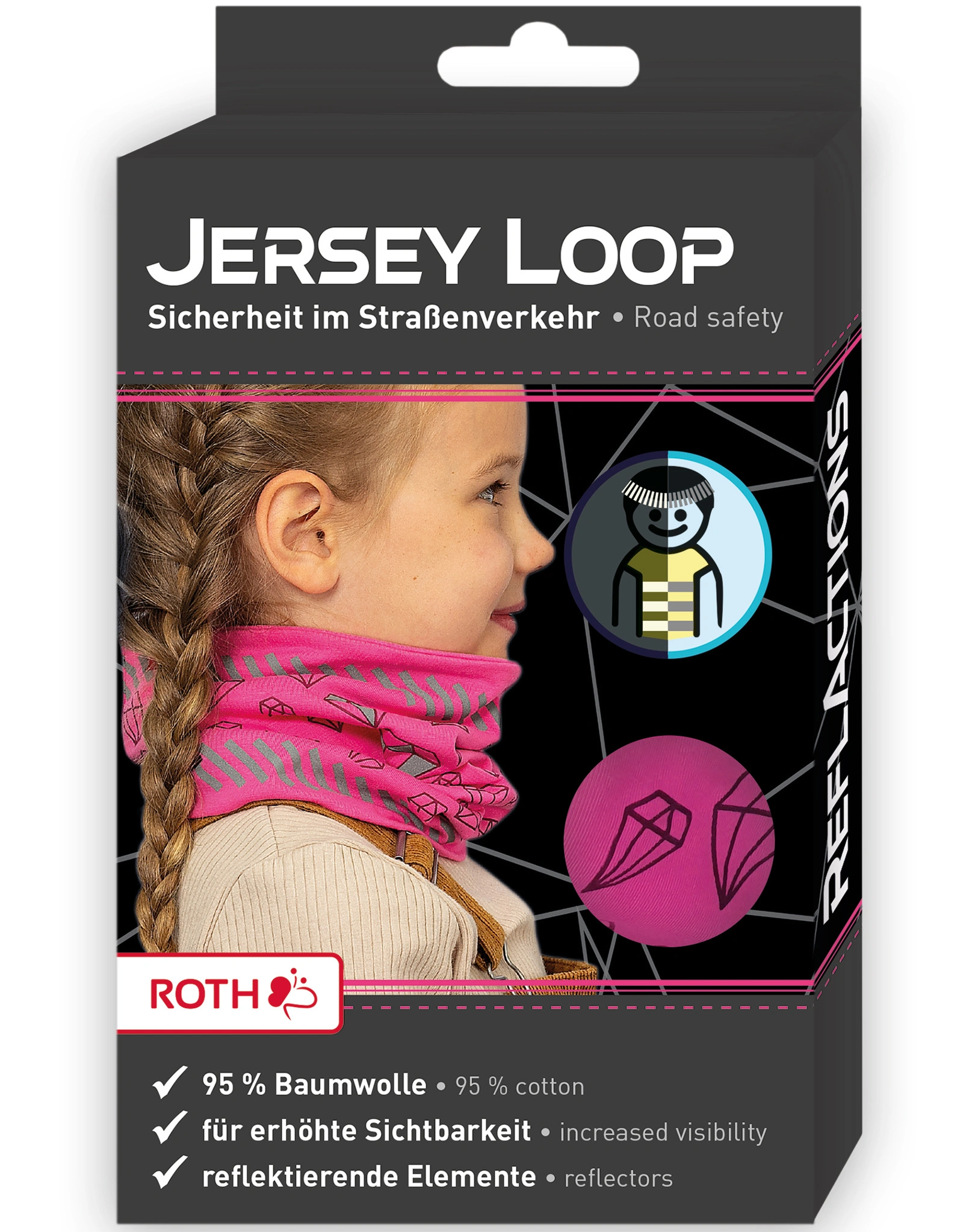 Schlauchschal DIAMANT mit Reflektoren in pink