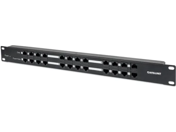 Intellinet 720342, RJ-45, Cat5e, Sort, Metal, Reolmontering, 1U