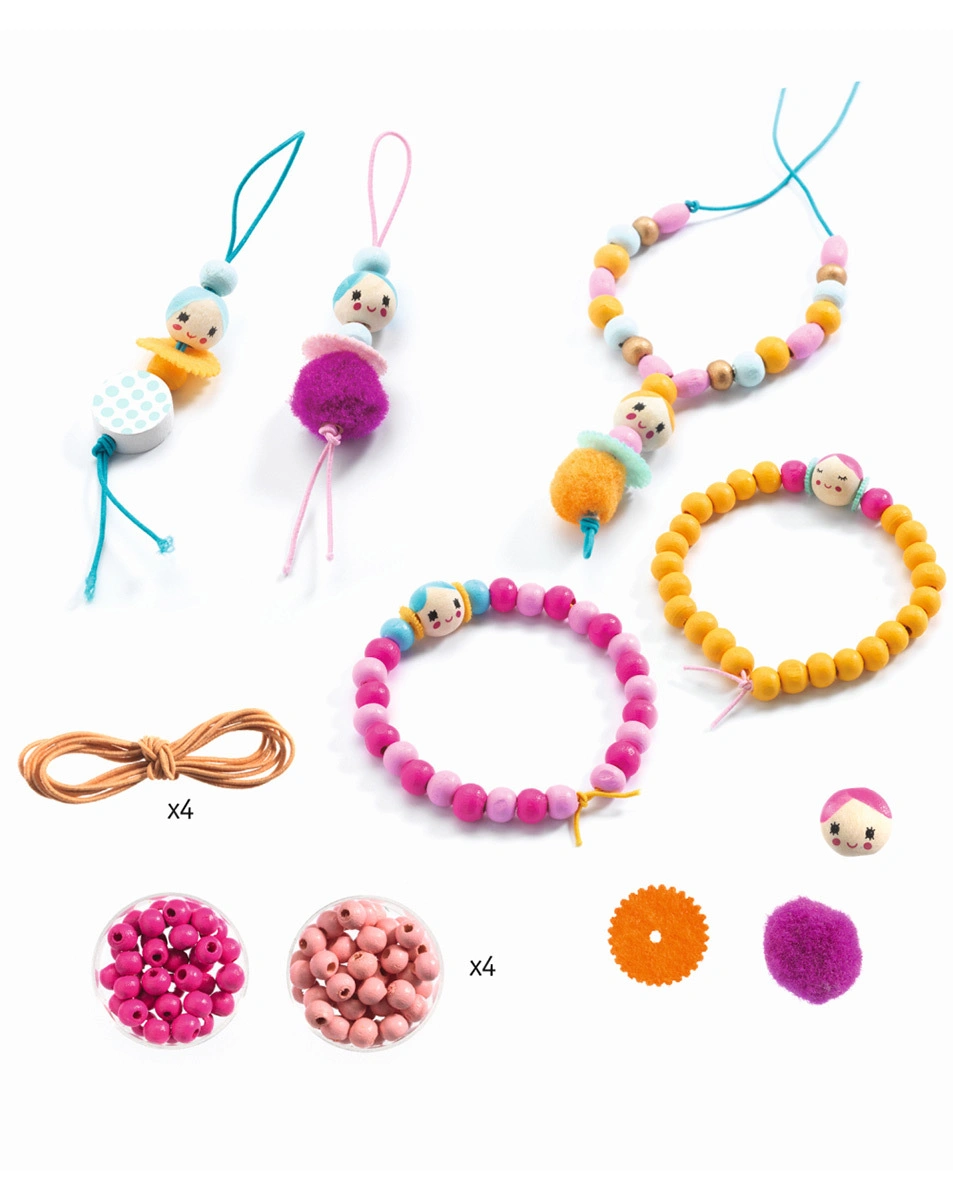 Schmuck-Bastelset PERLEN UND KLEINE MÄDCHEN aus Holz
