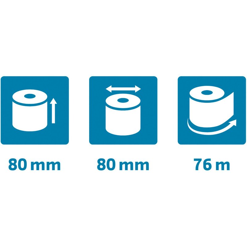Bobines Caisses Exacompta 43918E - l 80 mm x L 76 m, Ø 80 mm - 1 pli(s) - paquet de 10