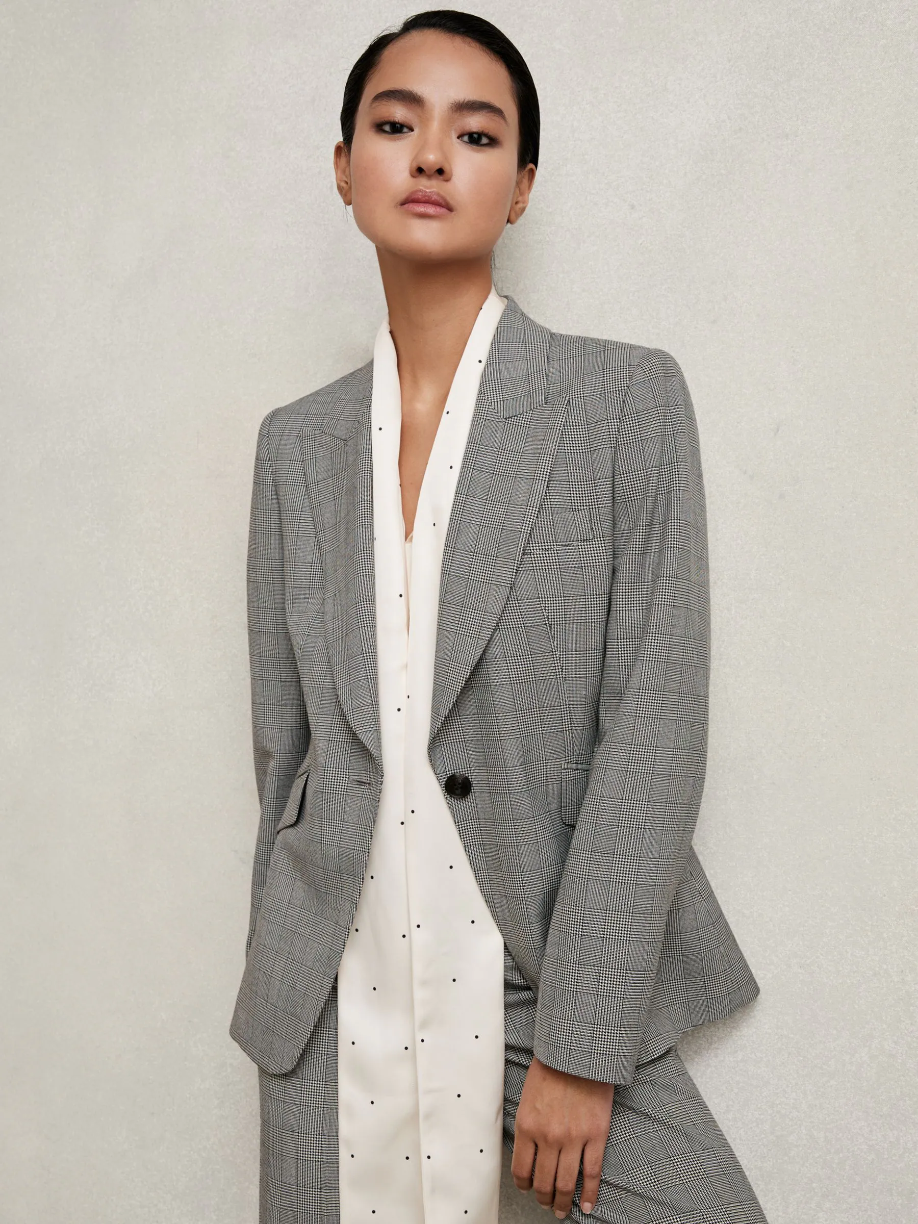 Reiss Brooklyn Single-Breasted Check Suit Blazer