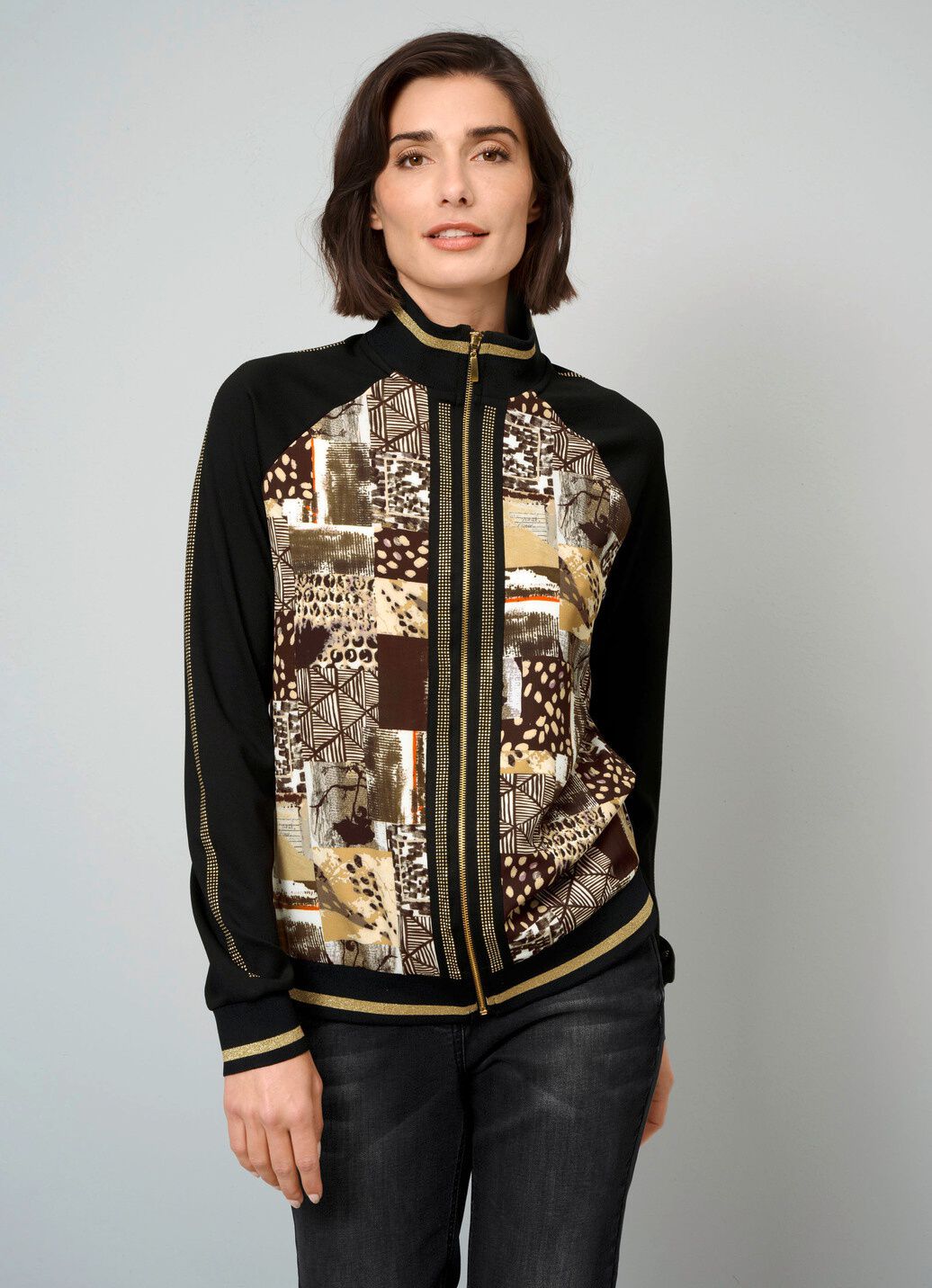 Shirtjacke mit durchgehendem Reissverschluss