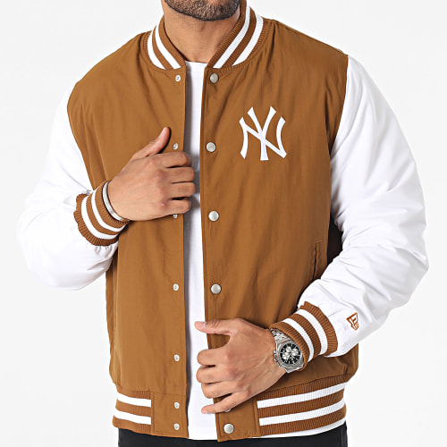 Veste Teddy MLB Lifestyle Varsity New York Yankees 60416305 Camel Blanc