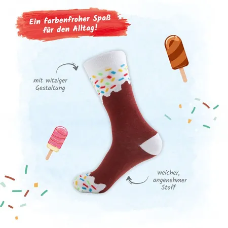 Trötsch Socken am Stiel, Schokolade, 37 - 42