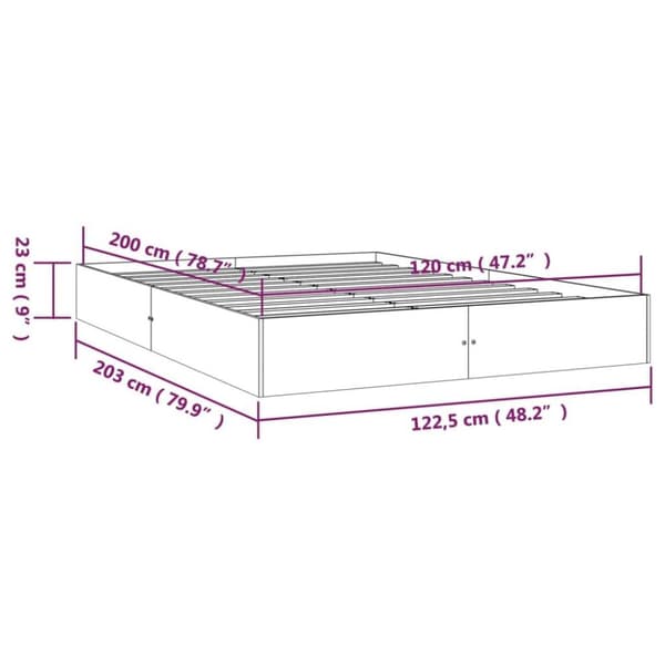 vidaXL Sengeramme heltre 120x200 cm