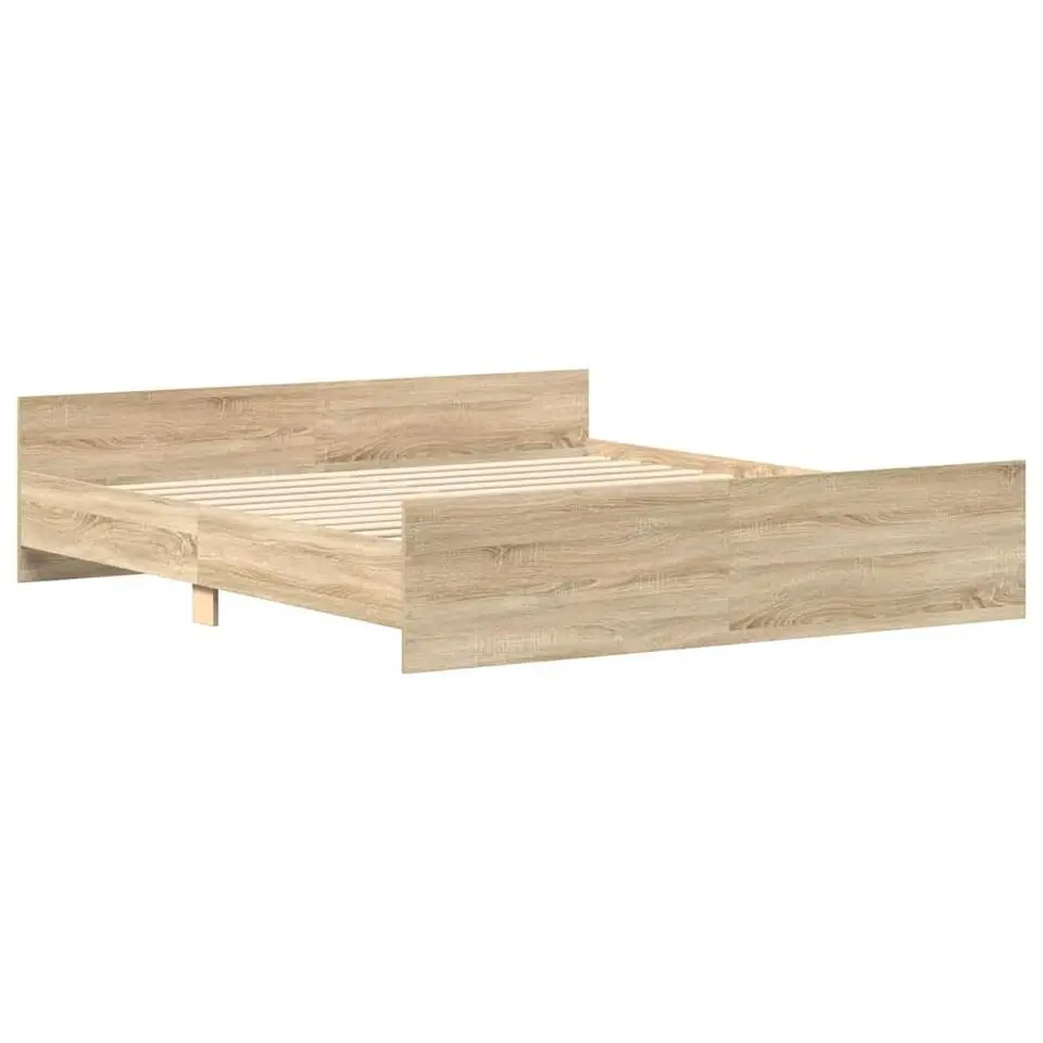 vidaXL - Bed incl. hoofd- en voeteneinde - Sonoma eiken - 180x200 cm
