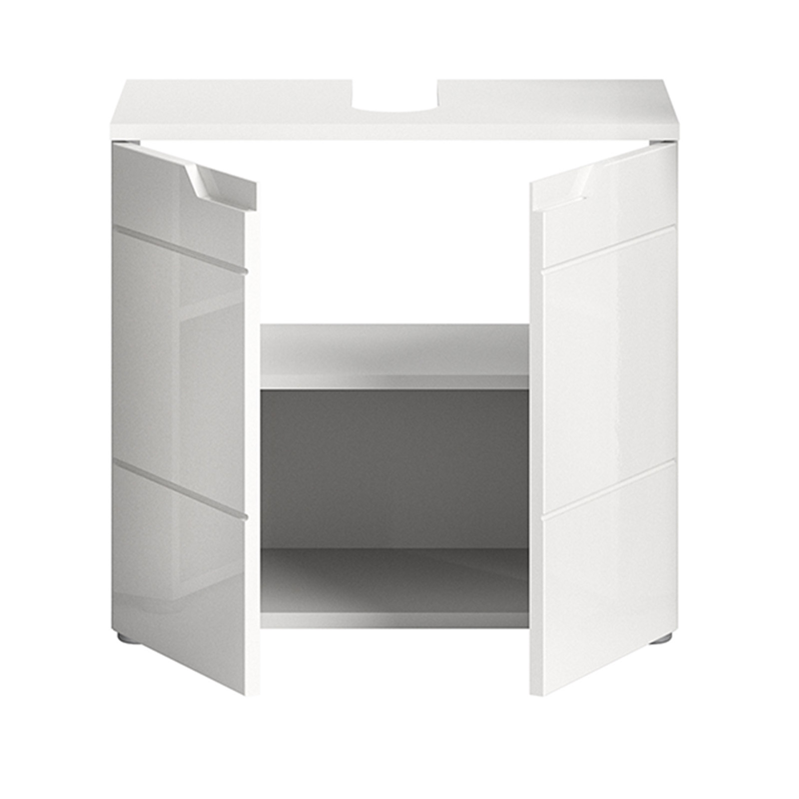 Waschbeckenunterschrank HILTON - weiß Hochglanz - 63 cm breit