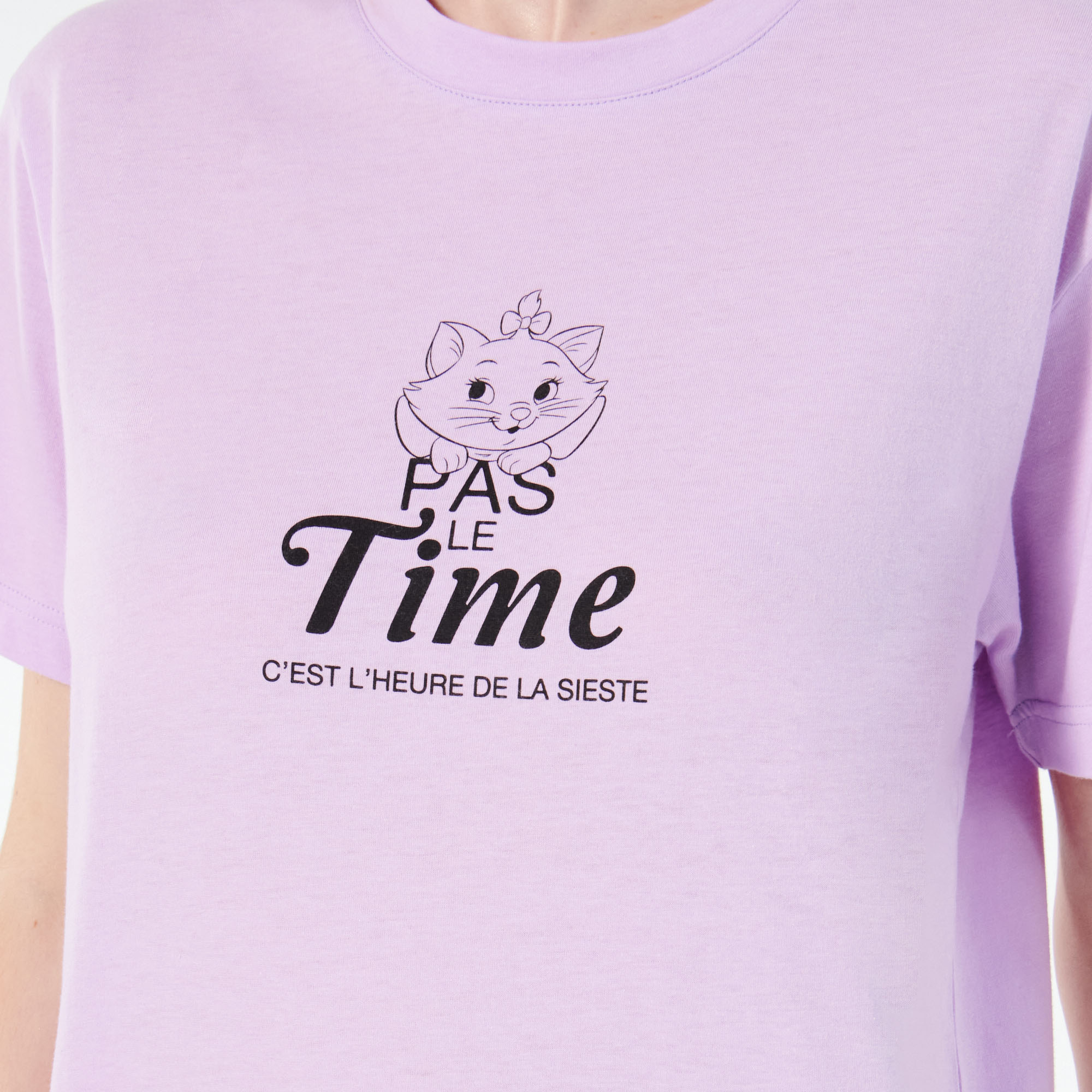 Tee-shirt à manches courtes avec un message en jersey