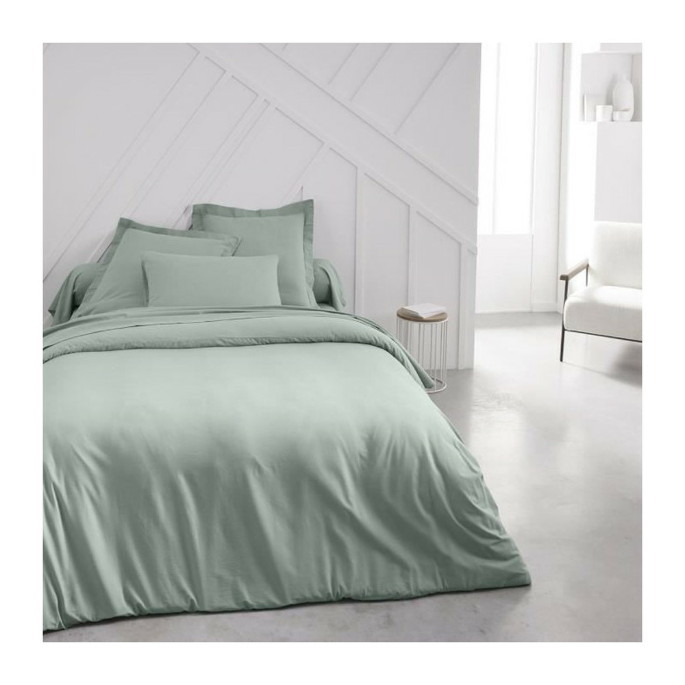 Taie d'oreiller essential - 63 x 63+5 cm - 100% coton uni - celadon