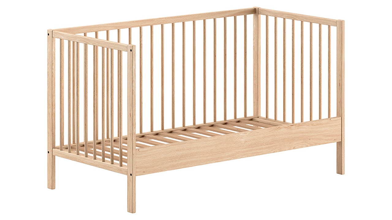 Babyledikant Dino 70x140 met verzorgingstafel naturel