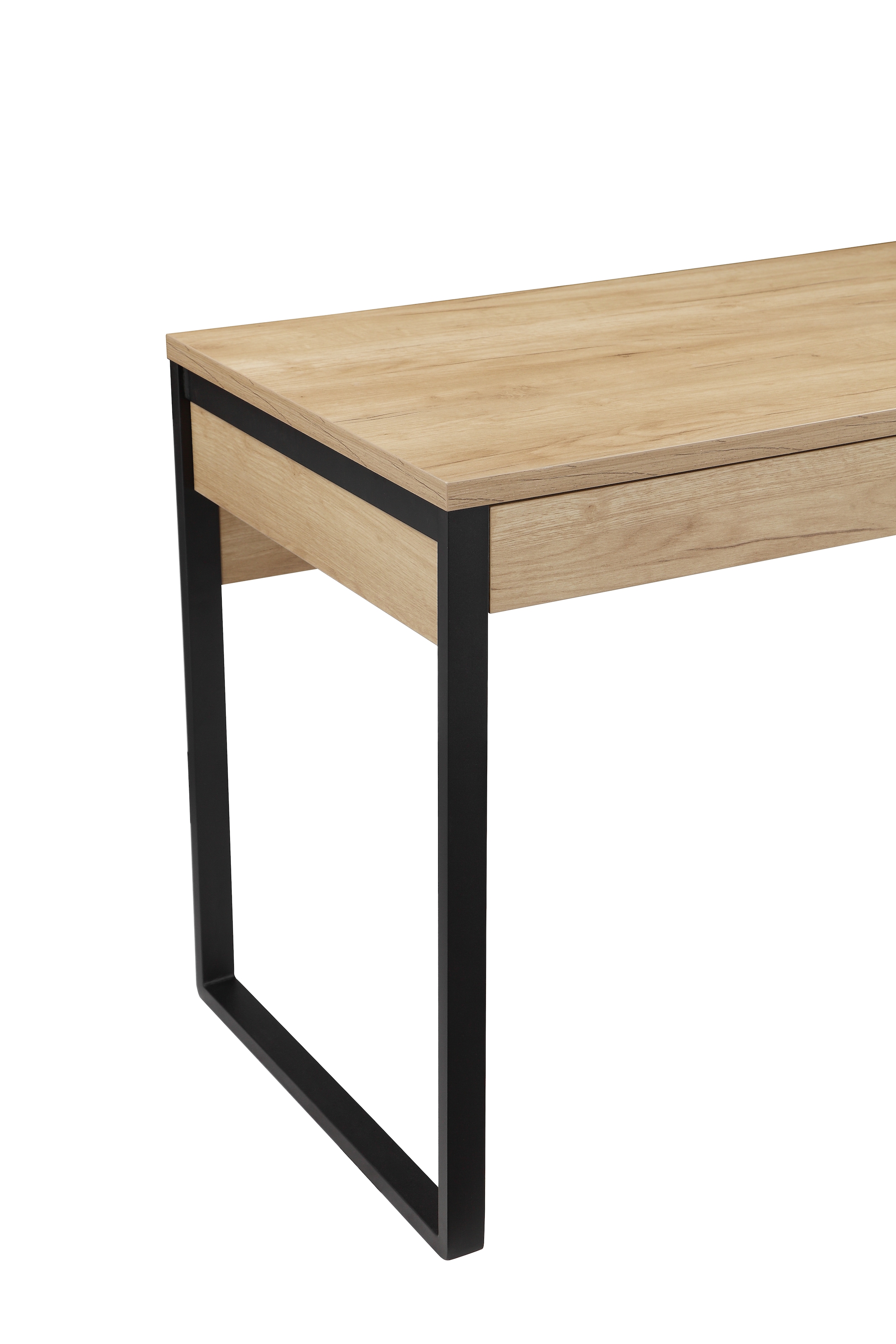 PLACES OF STYLE Schreibtisch »Moid, Computertisch im modernen Design,« Breite 120/140/160 cm, mit Metallbeinen & Schublade
