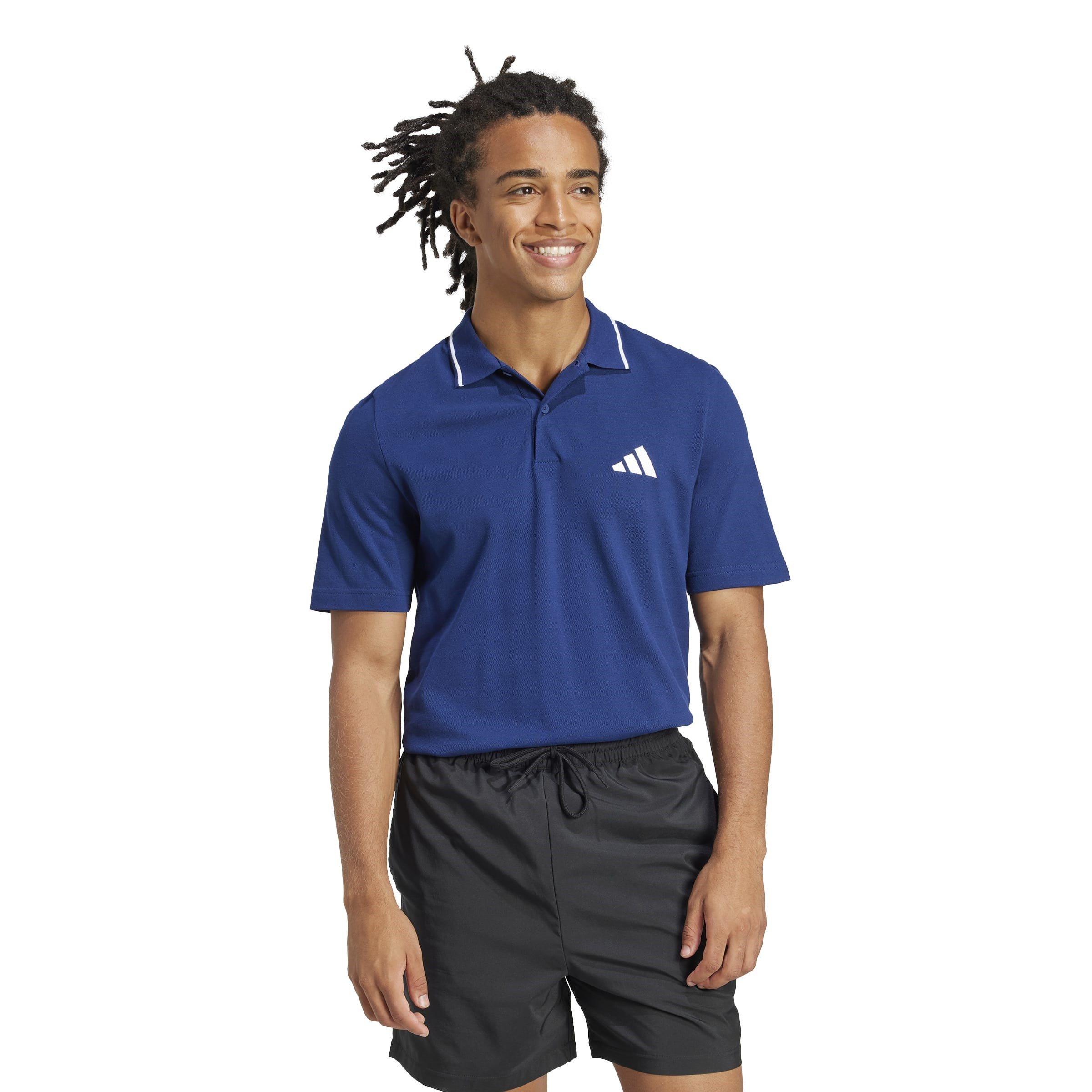 adidas Essentials Mens Cotton 3-Stripes Polo Shirt