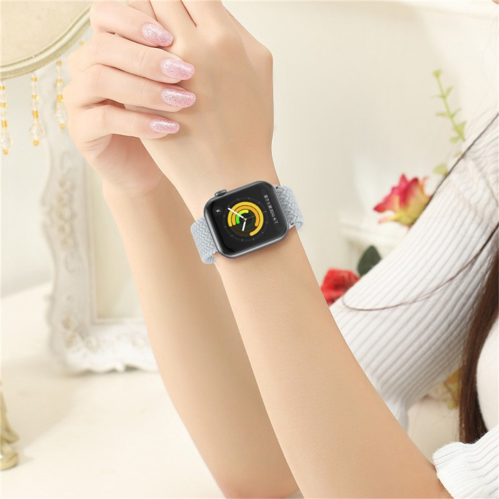 Apple Watch (42/41/40/38 mm) Elastisches Nylon Gummi Armband mit Schnalle (Gelenkumfang: 150-240mm) - Grau