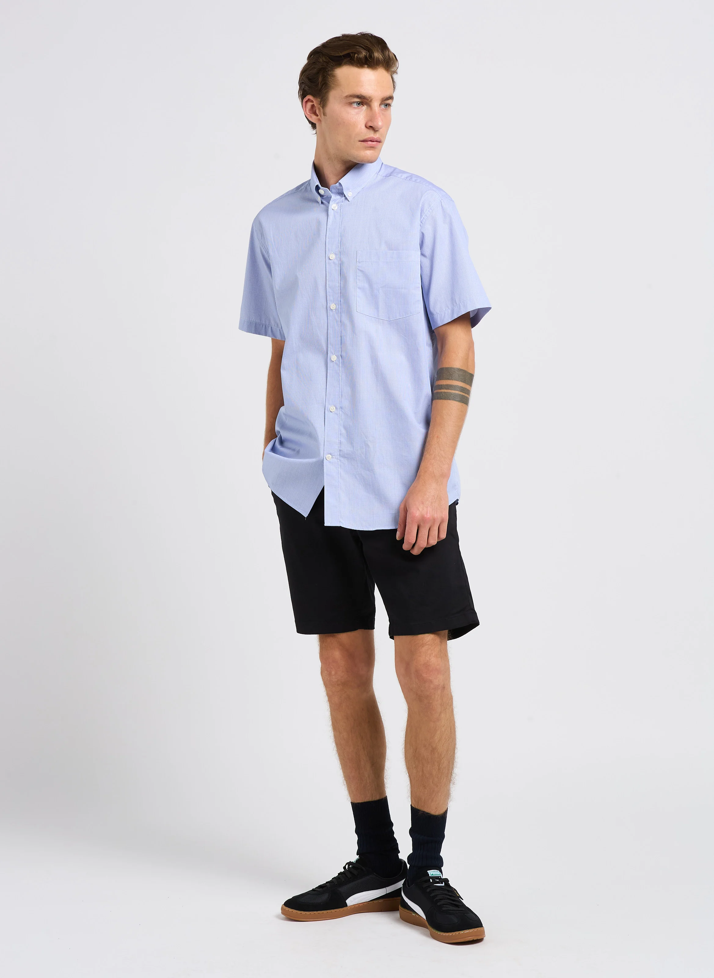 MILES - Short chino en coton bio mélangé | Noir