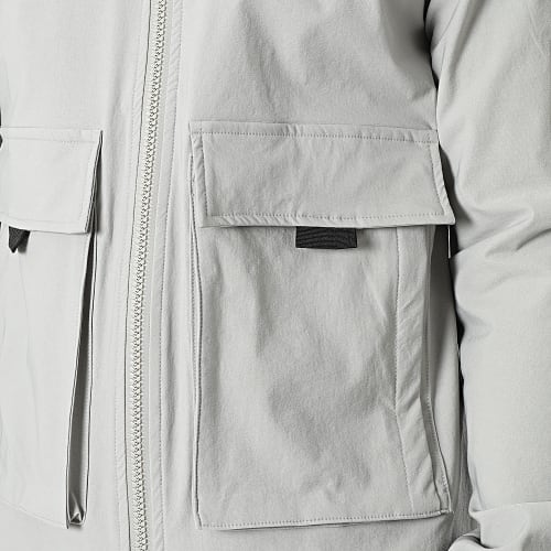 Veste Zippée Longue Gris